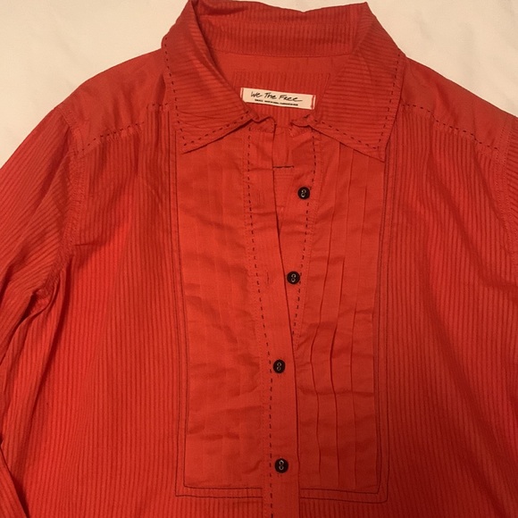 NWT Free People We The Free Black Tie Tux Shirt size S - Picture 3 of 11